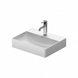 Duravit DuraSquare Раковина накладная 500х400мм без перелива, 2 намеч отв под смес, с WonderGliss, цвет: белый