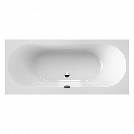 Villeroy&Boch Oberon 2.0 Ванна встраиваемая 1700*750*485, слив по центру, в к-те ножки и слив-перелив хром, материал: Quaryl, цвет: альпийский белый