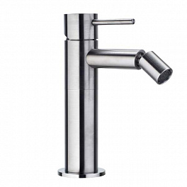 Bossini Inox Однорычажный Смеситель для биде на 1 отв., из нержавеющей стали без донного клапана, цвет: Сатинированная сталь