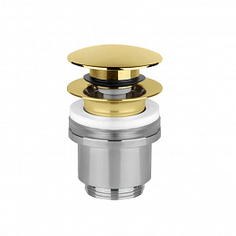 Gessi Донный клапан для раковины Stop&Go на 1 1/4", без слива-перелива, цвет Gold PVD
