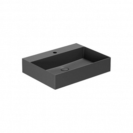 AZZURRA ELEGANCE Squared раковина подвесная/накладная 60х45см с 1 отв. под смеситель , цвет carbone
