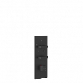 Gessi Rettangolo Встраиваемый термостат, подключение на 3/4”, с 5ю выходами и селектором(внешние части), цвет: черный