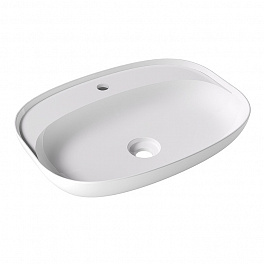 Alice Form Раковина Oval 60x45хВ12 Plan, накладная, с отверстием под смеситель, белый глянцевый