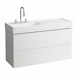 Laufen Kartell Тумба под раковину 813332, 118х45х60см, с 2 выдвиж. ящиками, с сифоном, с полочкой справа, цвет: белый матов (СПЕЦЦЕНА - АКЦИЯ)