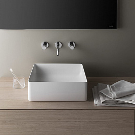 LAUFEN LIVING SQUARE Раковина квадратная 360х360х130 мм без отв. под смеситель,без перелива, цвет: белый