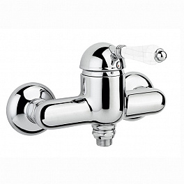 Nicolazzi P.m. Blanc A Смеситель для душа однорычажный, вывод снизу 1/2", ручки состаренная керамика, цвет: хром
