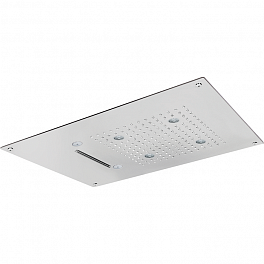 CISAL Zen Shower Встраеваемый верхний душ 55х40 см,3 типа струи,хромотерапия,выключатель,трансформатор, цвет полированная нержавеющая сталь