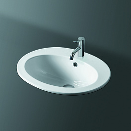 SIMAS Lavabi d'arredo Раковина встраиваемая 53.5x45см с 1 отверстием и двумя намеченными DESMO, цвет белый