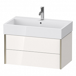 Duravit XViu Тумба подвесная 397x784x454мм, для раковины #235080, 2 ящика, цвет: белый глянцевый/champagne matt
