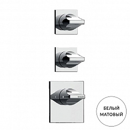 BOSSINI APICE Смеситель для душа встраиваемый, термостатический, 2 запорных вентиля, внешняя часть, цвет белый матовый