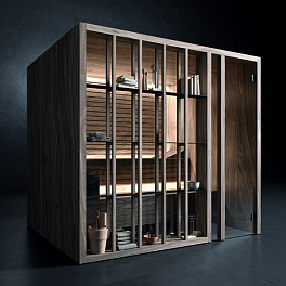 Effegibi Yoku S Shelf Сауна 174x170h214см, DX, цвет: черный орех