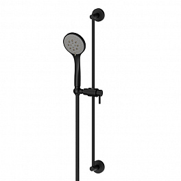 Newform Delta Zero; Shower Set Комплект ручного душа с 3-струйной насадкой из АБС-пластика, гибким шлангом длиной 150 см, цвет: черный матовый