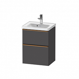 Duravit D-Neo Тумба подвесная 484 x 372 mm, под раковину 742500000, с выдвижным ящиком и выдвижным отделением, графит матовый