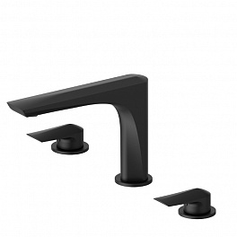 Newform Delta Zero Смеситель для ванны на 3 отверстия (1/2” t piece) без донного клапана, цвет: черный матовый