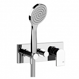 Gessi Emporio Via manzoni Внешние части для встр. однорычажного смесителя на 2 позиции с переключателем, подводом воды и держателем лейки, душевойлейк