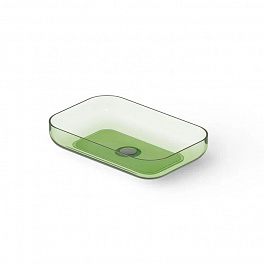 DEA DESIGN Washbasins Раковина настольная 58x38xh12 см, материал: Glasstech прозрачная смола, цвет: Emerald R3