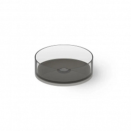 DEA DESIGN Washbasins Раковина настольная 40x40xh14 см, материал: Glasstech прозрачная смола, цвет: Smoky Black R4