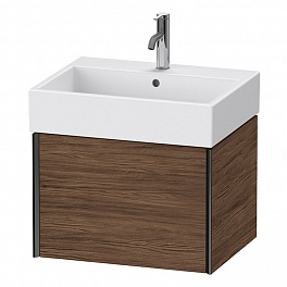 Duravit XViu Тумба подвесная 397x584x454мм, для раковины #235060, 1 ящик, цвет: walnut dark/черный матовый