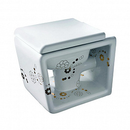 Ceramica Althea Outline унитаз напольный,55х39 декор white/ bijoux /мелкие потертости, неоригинальная упаковка/ код 3 (продается в к-те с биде 40117)
