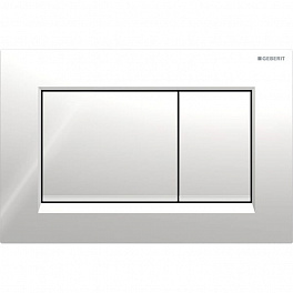 Geberit Sigma20 Клавиша для двойного смыва, квадратная: глянцевый хром, декор. полоски: матовый хром (бывшая Sigma30, замена 115.777.21.1, 115.777.DT.