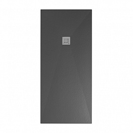 NOKEN SLATE Поддон из минерального литья с фактурной поверхностью, 170x80х2,6h см, серый